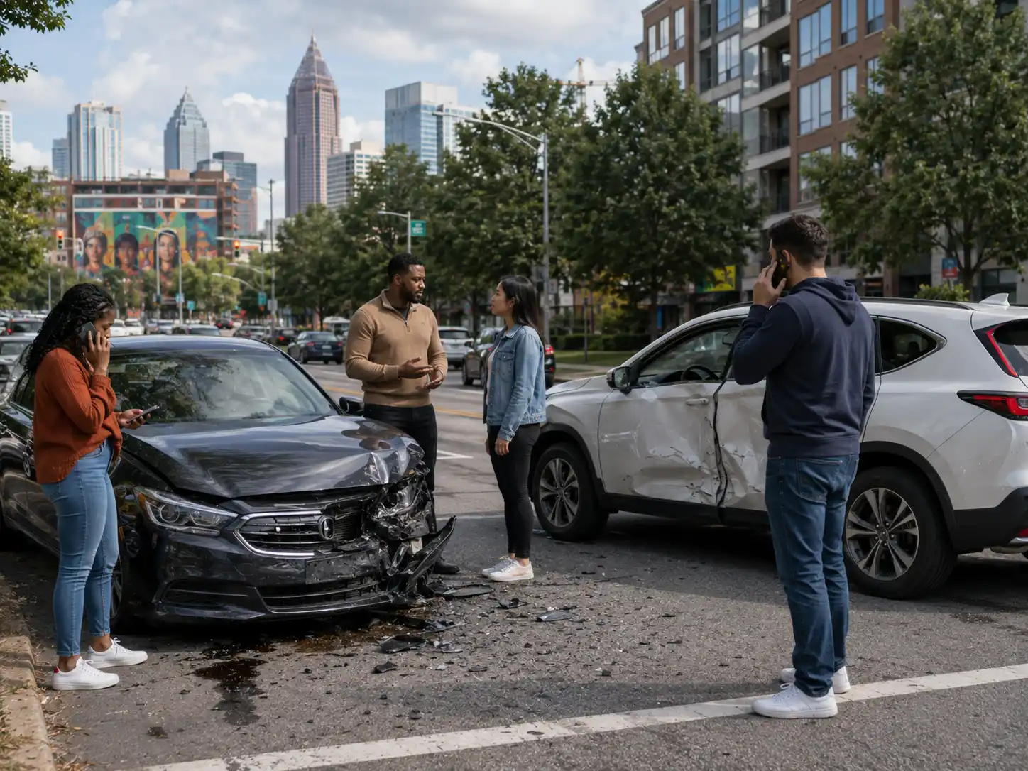 Car accident scene